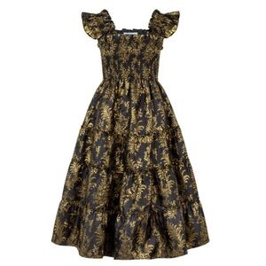 Hill House The Ellie Nap Dress Moody Bird Brocade